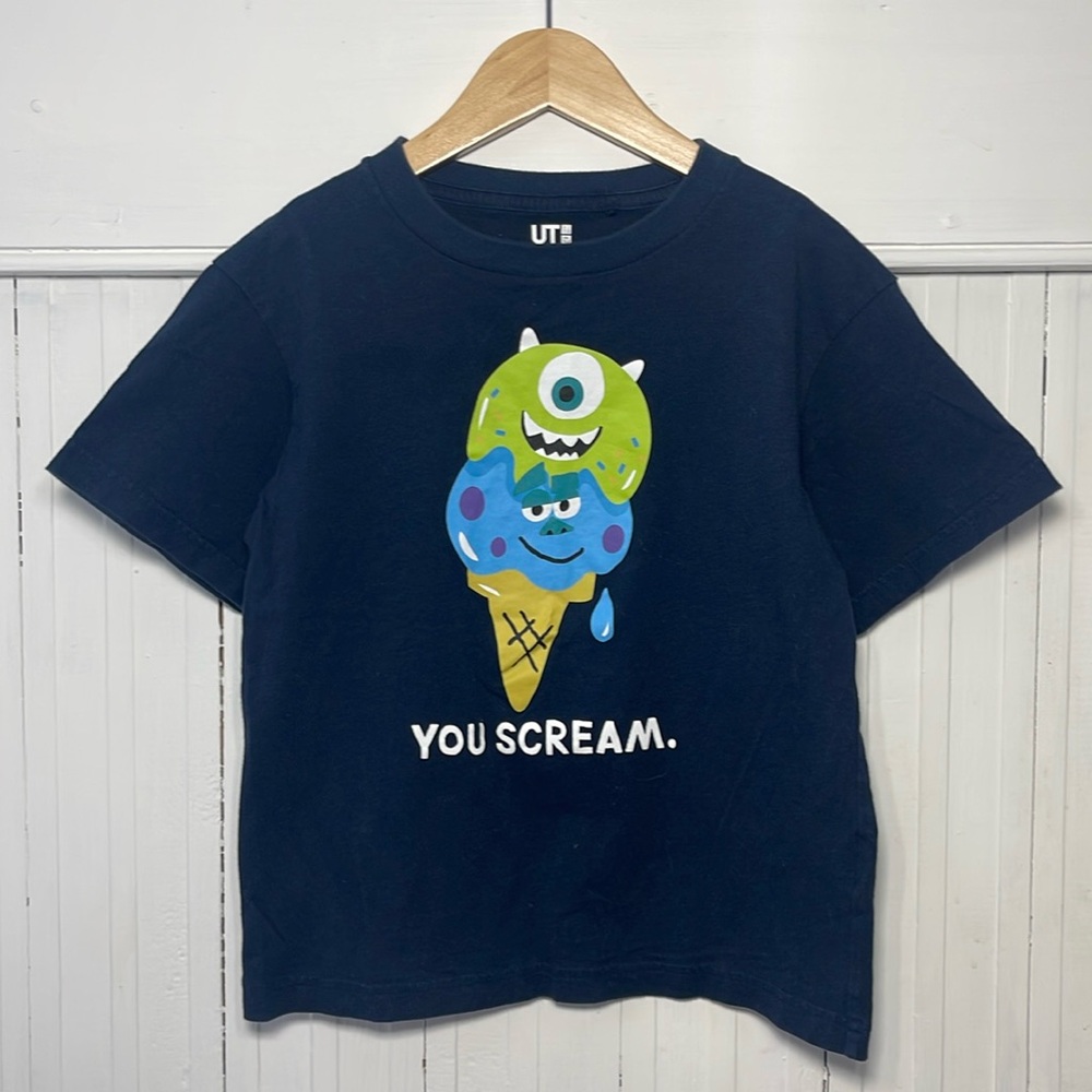UNIQLO DISNEY NWOT 100% Cotton Monsters Inc Mike Scully I Scream You Scream Tee